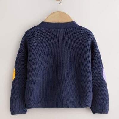 Navy Strawberry V-Neck Cardigan