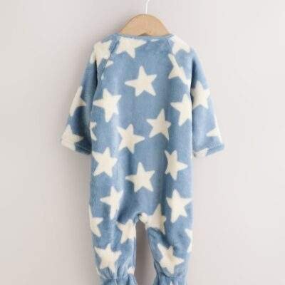 Blue Star Fleece Baby Sleepsuit