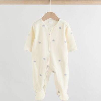 Neutral Baby Micro Fleece Two Way Zip Sleepsuits 2 Pack