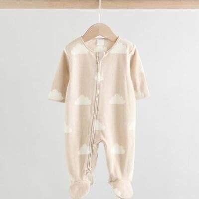Neutral Baby Micro Fleece Two Way Zip Sleepsuits 2 Pack