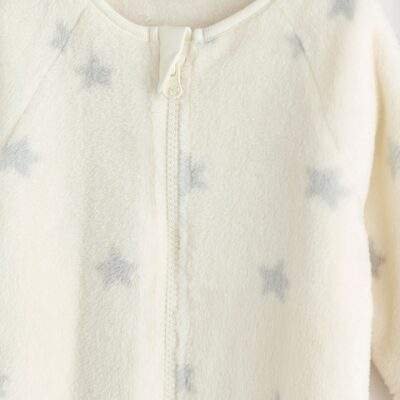 Grey Star Fleece Baby Sleepsuit