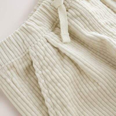 Ecru Textured Corduroy Pull On Trousers