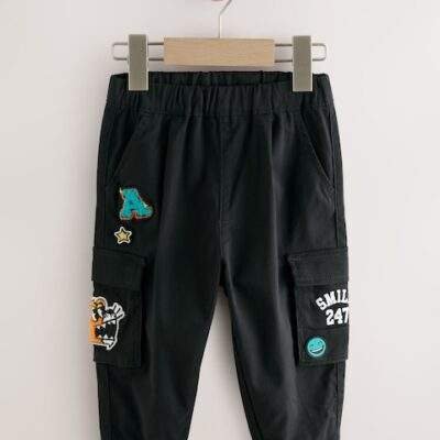 Black Varsity Cargo Trousers