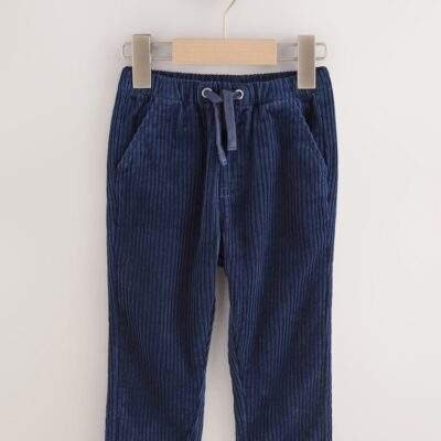 Navy Corduroy Pull On Trousers