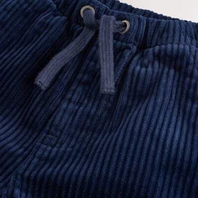 Navy Corduroy Pull On Trousers
