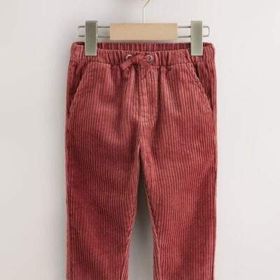 Dark Red Corduroy Pull On Trousers