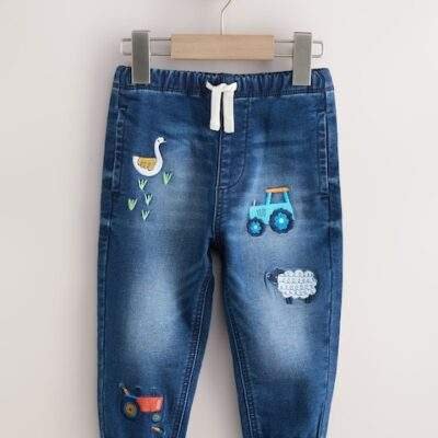 Mid Blue Farm Character Pull On Jeans