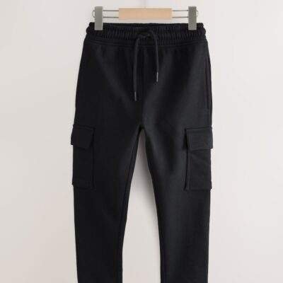 Black Slim Fit Cargo Rich Joggers