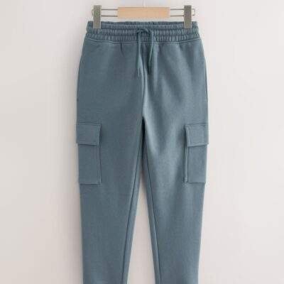 Mid Blue Slim Fit Cargo Rich Joggers