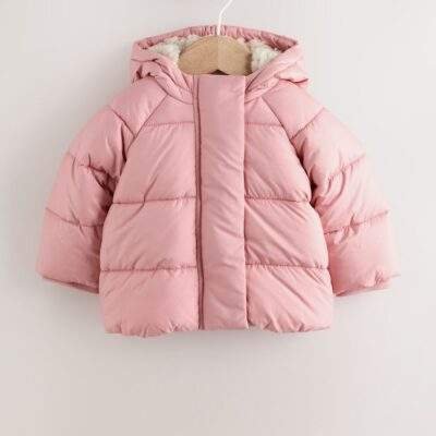 Pink Hooded Baby Padded Jacket