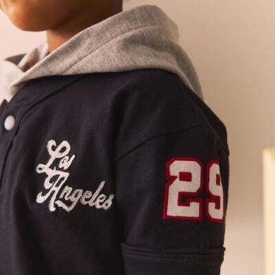 Black/White Varsity Hoodie and Joggers Set