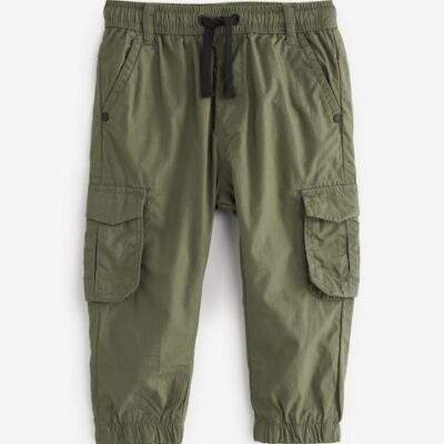 Khaki Green Lined Cargo Trousers