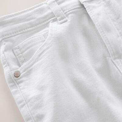 White Regular Fit Stretch Jeans