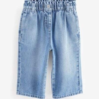 Blue Denim Wide Leg Jeans