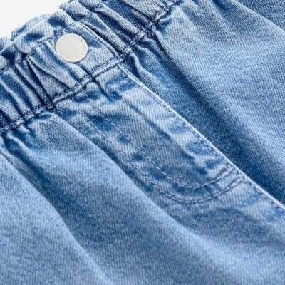 Blue Denim Wide Leg Jeans