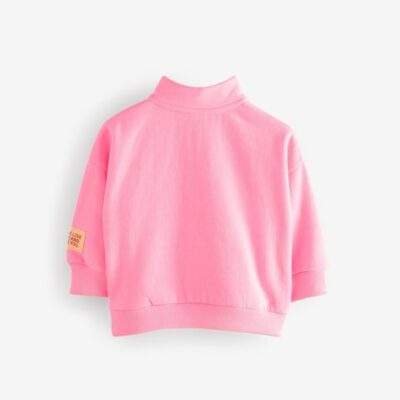Bright Pink Quarter Zip Sweatshirt