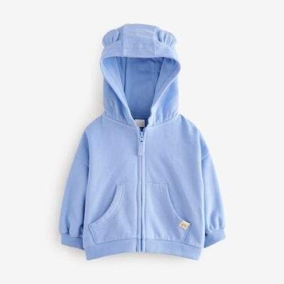 Blue Zip Through Hoodie