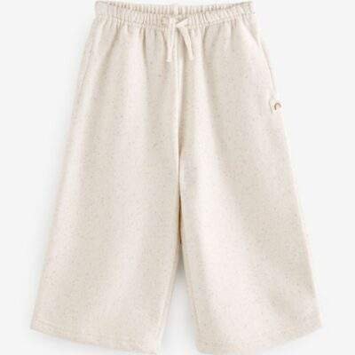 Oatmeal Wide Leg Sweat Joggers