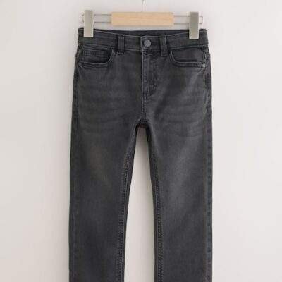 Washed Black Regular Fit Stretch Jeans