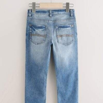 Mid Blue Regular Fit Stretch Jeans