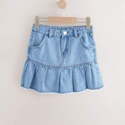 Mid Blue Cotton Skirt