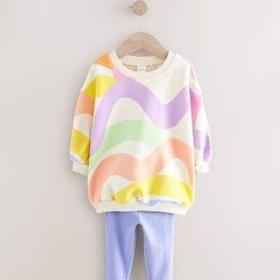 Rainbow Sweatshirt and Leggings Set
