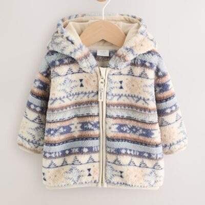 Blue Fleece Zip Through Baby Jacket