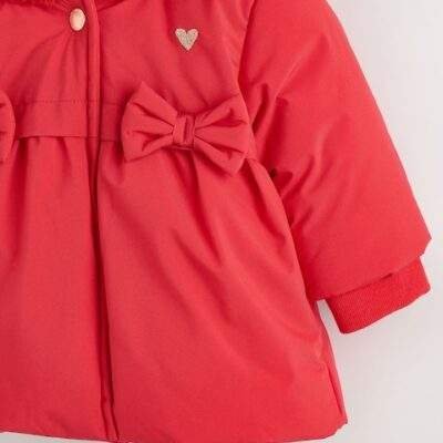 Red Bow Puffer Baby Jacket