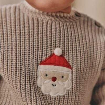 Knitted Santa Christmas Baby Jumper and Legging Set