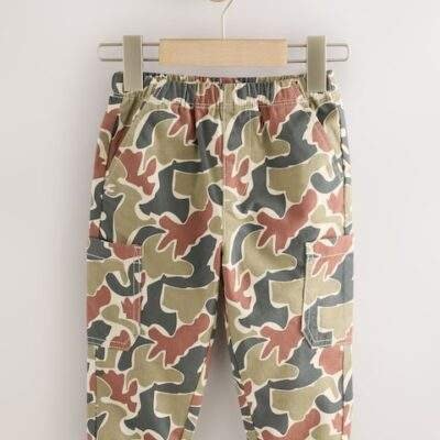 Red/Green Camo Side Pocket Pull On Trousers