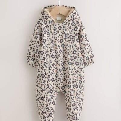 Animal Printed Hooded Nylon Baby Pramsuit