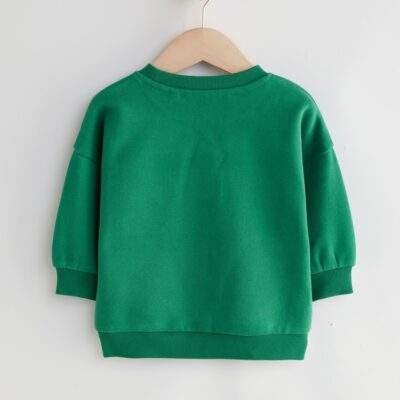 Green/Orange All-Over Print Crew Neck Sweatshirt