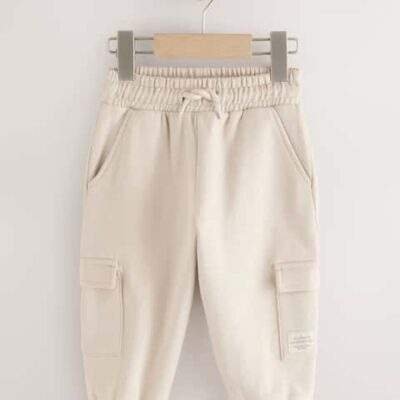 Ecru Soft Touch Jersey Utility Joggers