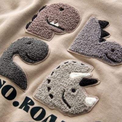 Grey and Charcoal Dinosaur Spike Single Sweatshirt and Joggers Set