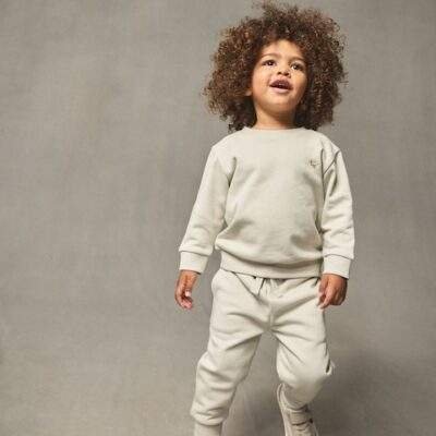 Ecru Off White Logo Sweatshirt And Joggers Set