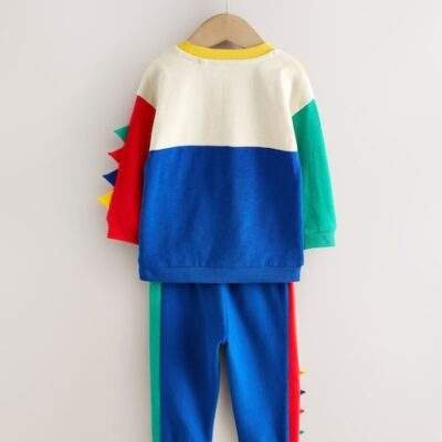 Multi Dino Spikes Long Sleeve Soft Touch T-Shirt and Joggers Set