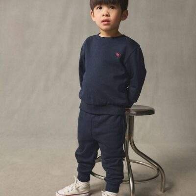 Navy Blue Logo Sweatshirt And Joggers Set