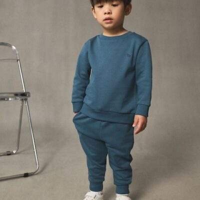 Light Blue Logo Sweatshirt And Joggers Set