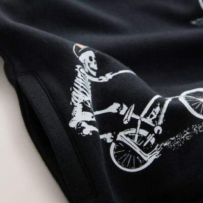Black Skeleton Older Boys Graphic Print Hoodie