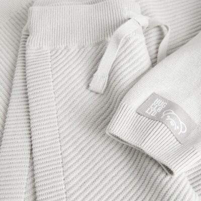 Light Grey Knitted Hoodie and Jogger Set