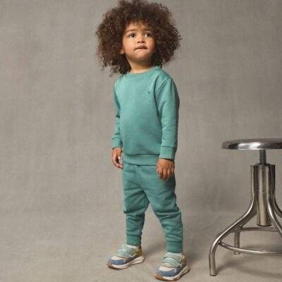 Green Logo Sweatshirt And Joggers Set