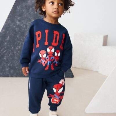 Navy Spidey Crew Sweatshirt and Joggers Set