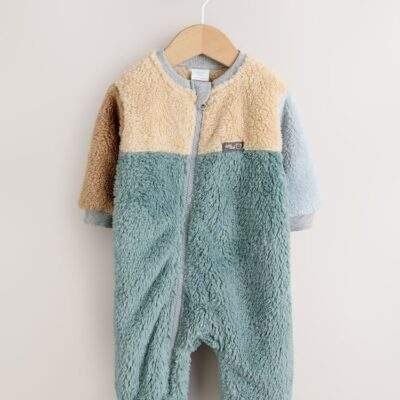 Minerals Colour Blocked Fleece Sleepsuit