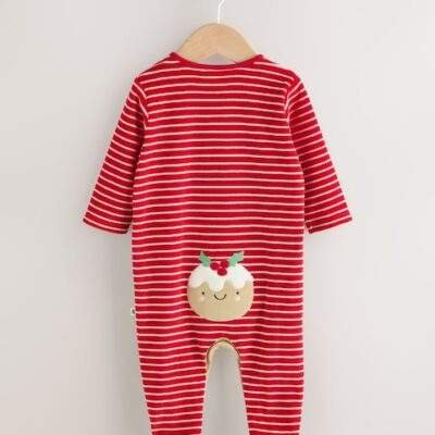 Brown Pudding Baby Christmas Dress Up Sleepsuit