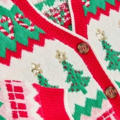 Red Christmas Tree Cardigan