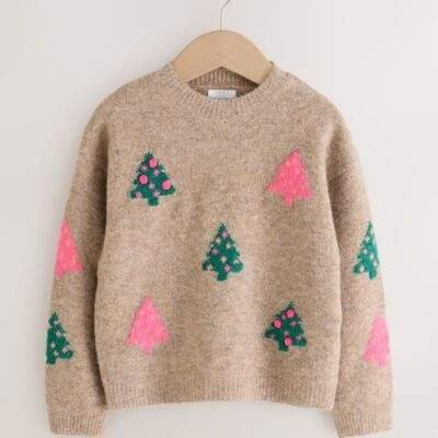 Oatmeal Christmas Tree Jumper