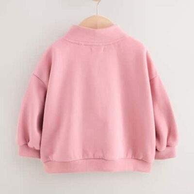 Rose Pink Quarter Zip Sweatshirt