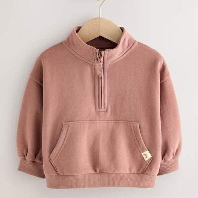 Mocha Brown Quarter Zip Sweatshirt