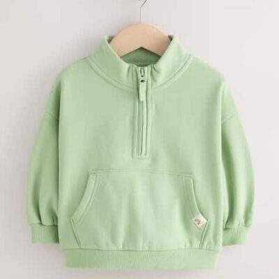Sage Green Quarter Zip Sweatshirt