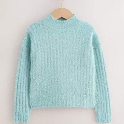 Teal Blue Fluffy Jumper